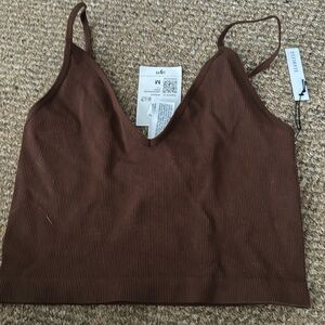 brown cropped tank